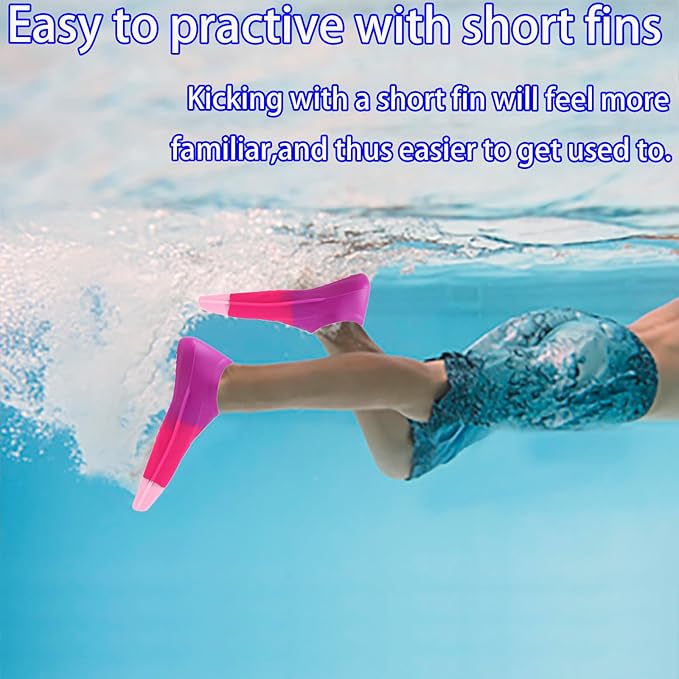 Kids Swim Fins,Short Comfortable Flippers for Lap Swimming and Training for Child,Girls,Boys,Beginners