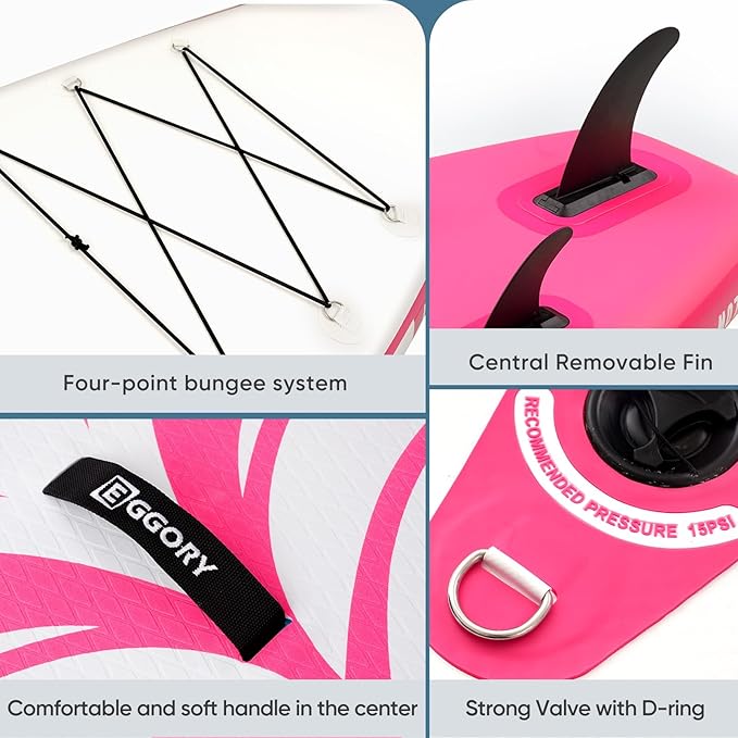 Inflatable Paddle Board,Stand Up Paddle Board Set, Extra Wide SUP Board with Removable Fin, Floating Paddle, Hand Pump, Waterproof Phone Pouch,Traveling Board