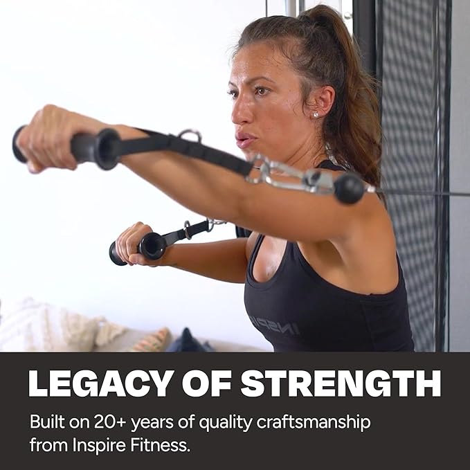 Inspire Fitness Functional Trainer Home Gym, SCS Smith Machine Cage System - Cable Machine Accessories - D-Handles, Ankle Strap & Multi-Function Belt