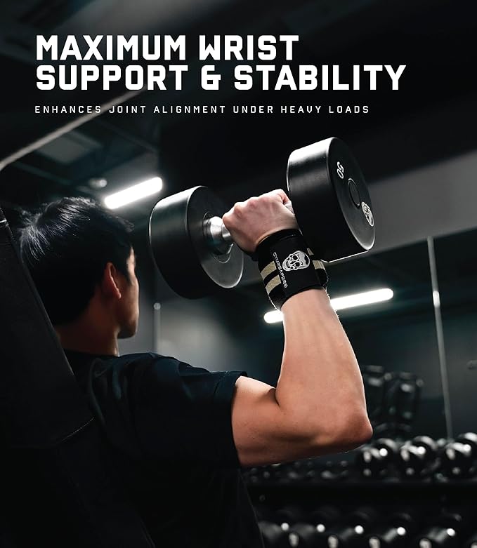 Gymreapers Weightlifting Wrist Wraps (IPF Approved) 18" Professional Quality Wrist Support with Heavy Duty Thumb Loop - Best Wrap for Powerlifting Competition, Strength Training, Bodybuilding