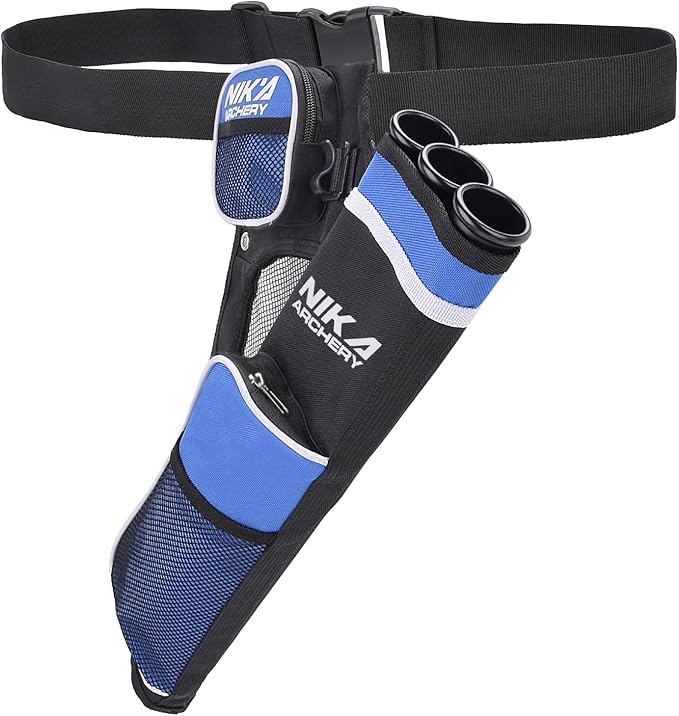 Archery Arrow Quiver Holder, 3-Tubes Hip Quiver Arrow Bag with Adjustable Belt for Youth & Adults Arrows Hunting Target Practicing