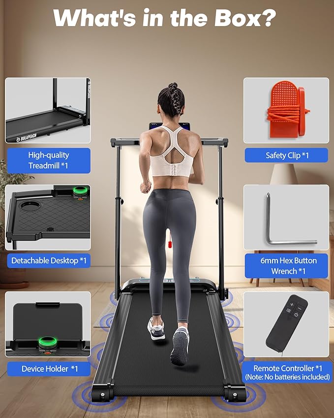 Walking Pad with Incline, 3 in 1 Under Desk Treadmill with Handle Bar Removable Desk Workstation & Device Holder, 3.5HP Foldable Treadmills with 300lbs Capacity for Home Office