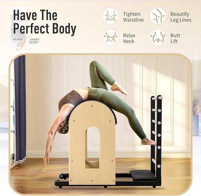 Ladder Barrel Pilates Equipment, Pilates Exercise Equipment for Building Strength and Flexibility, Strength-Training Tool, Workout Equipment for Home Pilates Gym or Studio Use