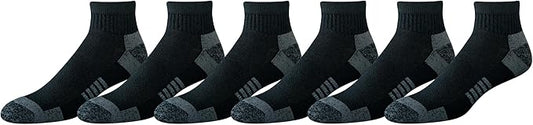 Amazon Essentials Men's Athletic Ankle Socks, Breathable, Cotton Blend, Cushioned, 6 Pairs