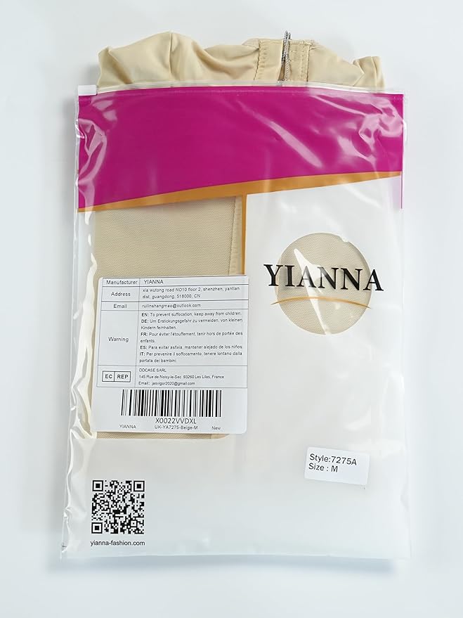 YIANNA Fajas Colombianas Shapewear for Women Tummy Control Post Surgery Full Body Shaper Butt Lifter with Zipper Crotch