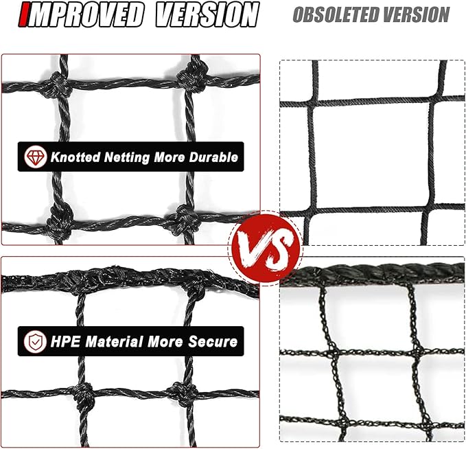 Baseball Softball Backstop Nets,Sports Net,Sports Netting Barrier,Sports Netting for Backyard,Twisted Knotted PE Net