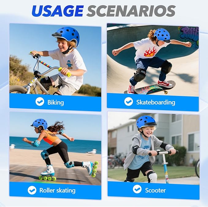 Kids Bike Helmet for 5-8-14 Kids Skateboard Helmet Boys Girls Child Youth Adjustable Lightweight Ventilation and Multi-Sports Scooter Cycling Roller Balance Bike