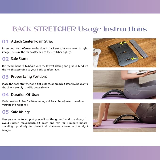 Back Stretcher for Lower Back Pain Relief，Adjustable, Portable, Durable-Unique Labor Day & Back to School Gifts,Sports Fitness Relaxations Gift，Home Office Travel Essentials.