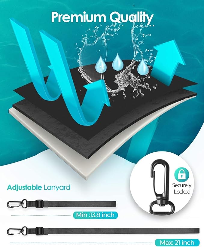 Hiearcool Waterproof Phone Pouch,Underwater Phone Cases Compatible for iPhone 17 16 15 14 13 Pro Max,Waterproof Dry Bag for Cruise Travel Essentials Phone Water Protector Pouch-Black&Bright Red-2Pack