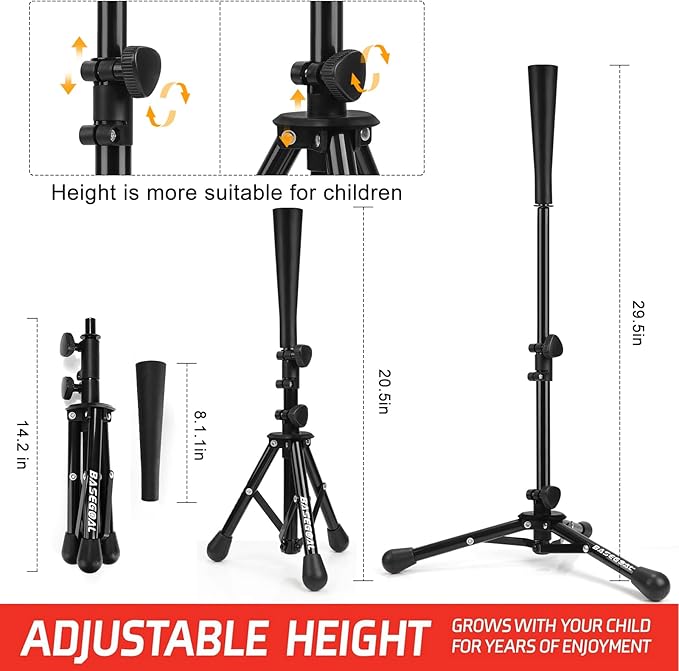 Baseball Tee for Kids,Youth Stand Set,Teeball Set,Youth Baseball,Softball Batting Tee Set,Easy Adjustable Height