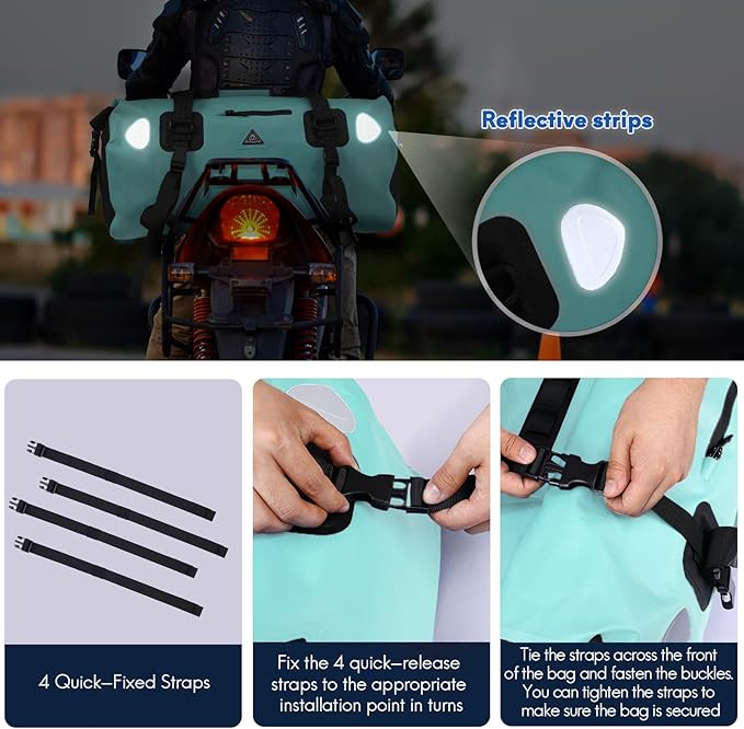 Haimont Waterproof Duffel Bag Roll-top Dry Duffel Bag with Quick-fixed Straps for Motorcycling, Rafting, Boating, SUP, Kayaking, Travel, 50L/70L