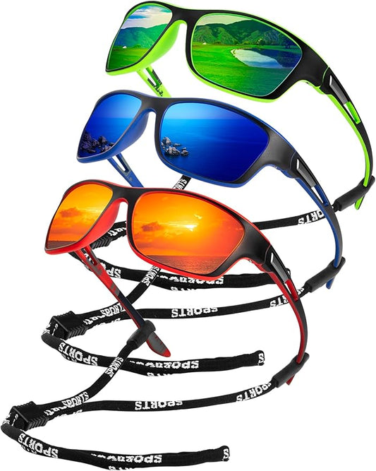 KALIYADI Polarized Sunglasses for Men, Sports Sun Glasses for Driving Cycling Fishing with UV protection