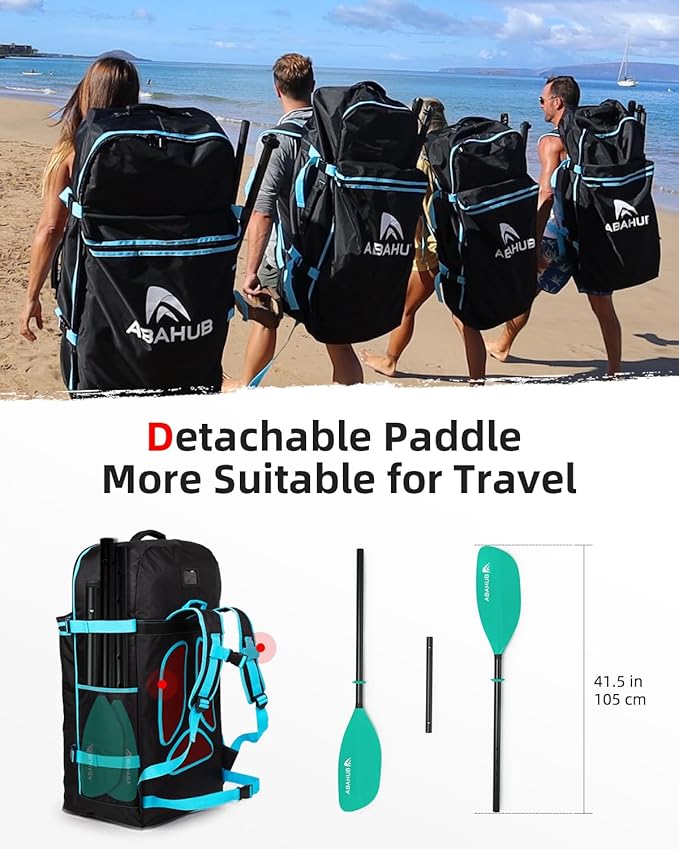 Abahub Adjustable Kayak Paddle 210-230 cm/ 230-250 cm Floating Kayaking Oars Boating Oars Canoeing Oars Black