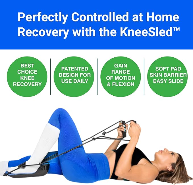 KneeSled™ Best choice after knee replacement surgery increases range of motion, stretches knees, improving mobility and flexibility leg exercise great for working out knee pain