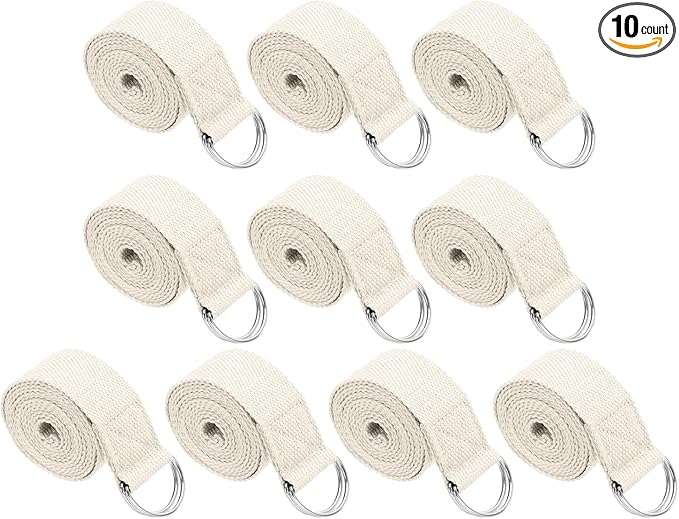 PATIKIL Yoga Strap for Stretching, Cotton Yoga Belt with Adjustable Metal D-Ring Buckle Stretch Band for Fitness Pilates