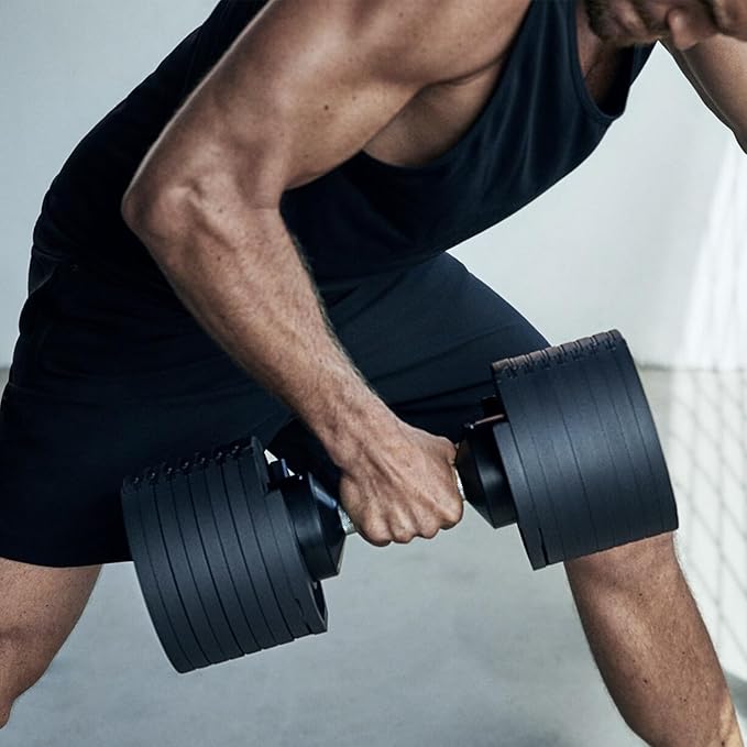 NÜOBELL® Adjustable Dumbbell Set, 5-50 LB or 5-80 LB, Easy Twist 2024-25 Model, All-In-One Weights Set (Pair) for Home, Original Manufacturer