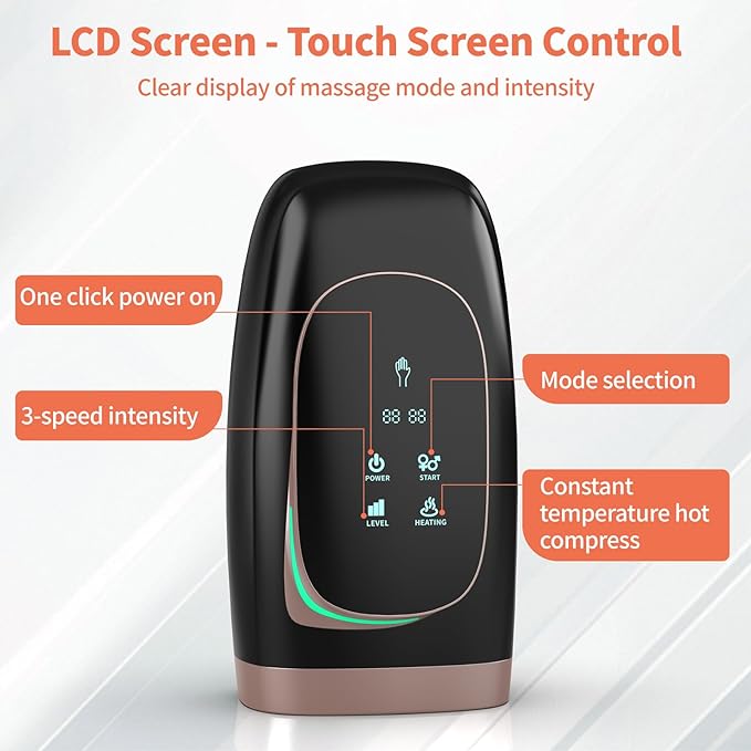 Hand Massager, Cordless Hand Massager with Heat and Compression for Arthritis and Carpal Tunnel, 3 Modes, 5 Intensity Levels, 15-Minute Timer