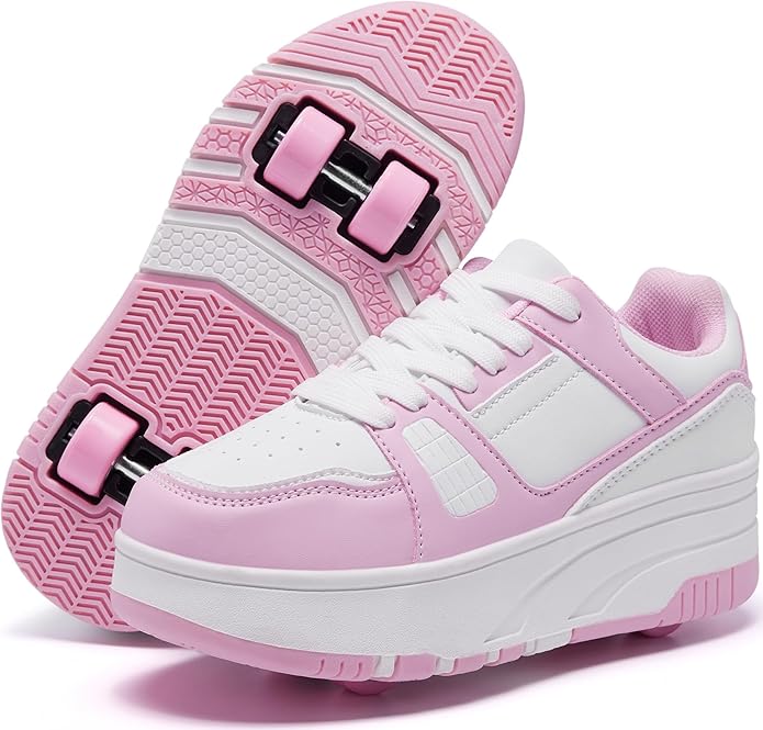 Roller Skate Shoes for Kids Girls Boys Detachable Wheeled Fashion Sneakers