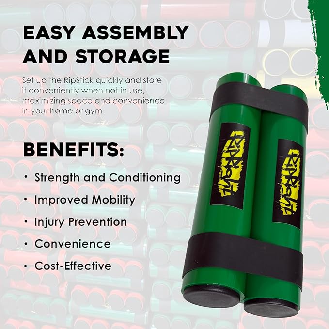 RipStick, Workout Equipment for Joint Rehab, Shoulder and Resistance Training, Muscle Building and Core Workout Equipment with 6 Adjustable Resistance Bands