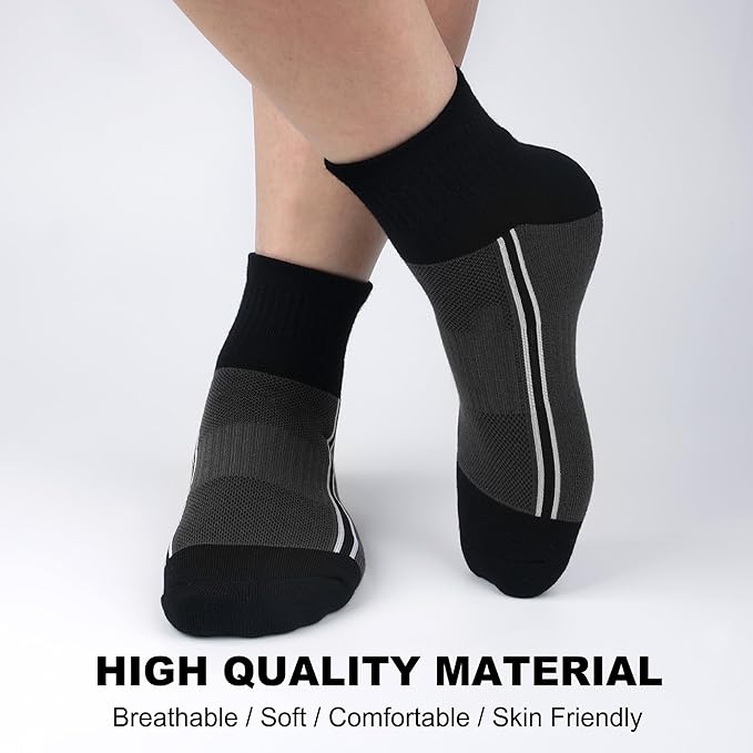 Gonii men ankle socks for men athletic running Cushion Quarter Socks 5 Pairs