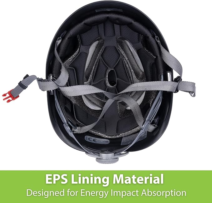 Land Helmets ClimbPro Safety Helmet for Rock Climbing – Lightweight & Durable Hard Shell with Adjustable Chin Strap and Accessory Slots – Ideal for Indoor & Outdoor Adventure