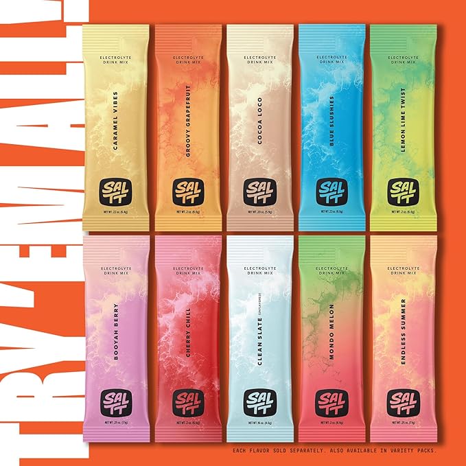 Keto Chow SALTT Electrolytes Powder Packets, Zesty Orange (30 Hydration Packets) - Magnesium, Potassium, Sodium, Trace Minerals - Vegan, Sugar Free, Gluten Free - Travel Essentials - Made in USA