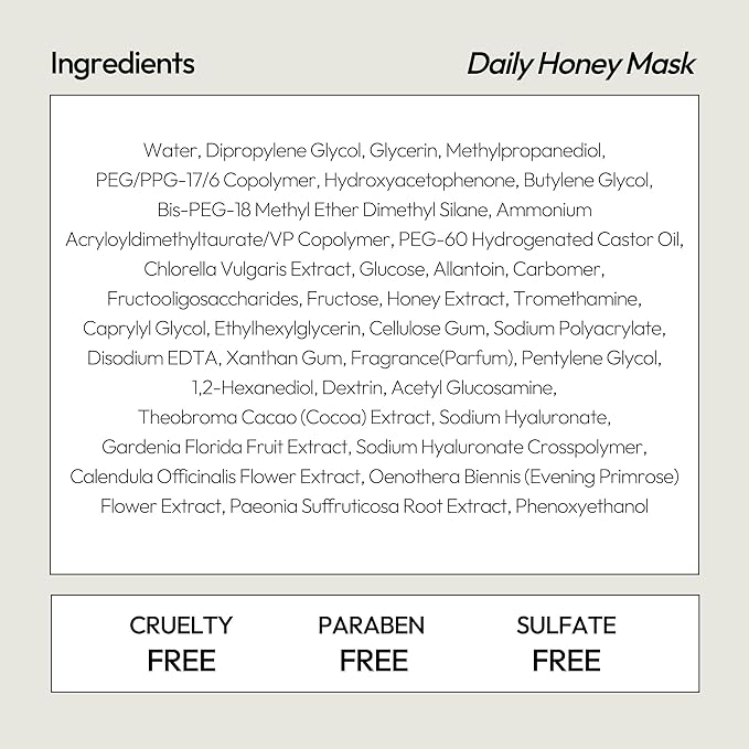 LAPCOS Honey Sheet Mask, Daily Face Mask with Hyaluronic Acid and Antioxidants to Hydrate and Tighten Dry Skin, Korean Beauty Favorite, 5-Pack