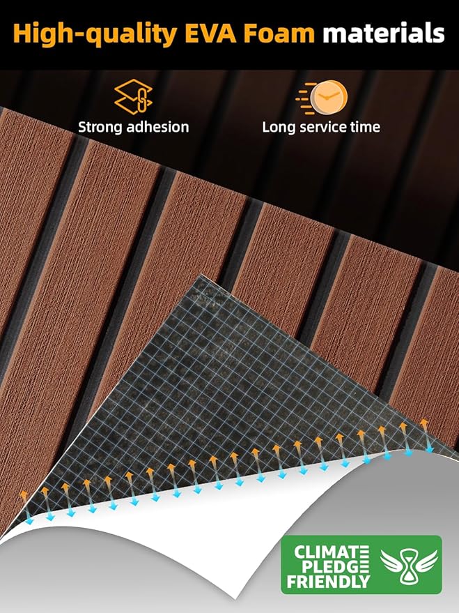 FOCEAN Boat Flooring EVA Foam Boat Decking Faux Teak Marine Flooring Boat Mat Boat Carpet Sheet for Motorboat RV Yacht Kayak Surfboard, 94.5"x 47.2"/35.4"/23.6"/15.7"