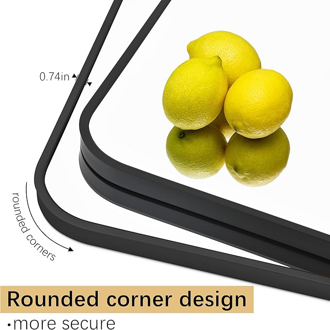 30" x 55"Bathroom Mirror, Matte Black Wall Mirror with Metal Frame, Decorative Rectangular Vanity Mirror for Bedroom Bathroom Living Room Entryway (Horizontal/Vertical)