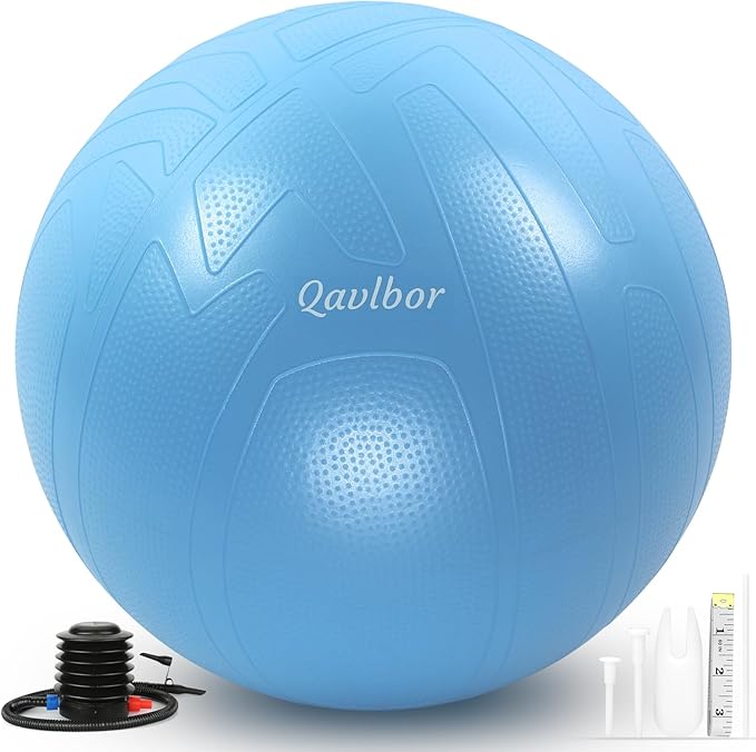 Yoga Ball Pregnancy Ball, 1.7mm Extra Thick Birthing Ball for Pregnancy, 600LB Anti-Burst Exercise Ball for Fitness, Balance, Physical Therapy, Non-Slip Stabil-ity Ball with Bump