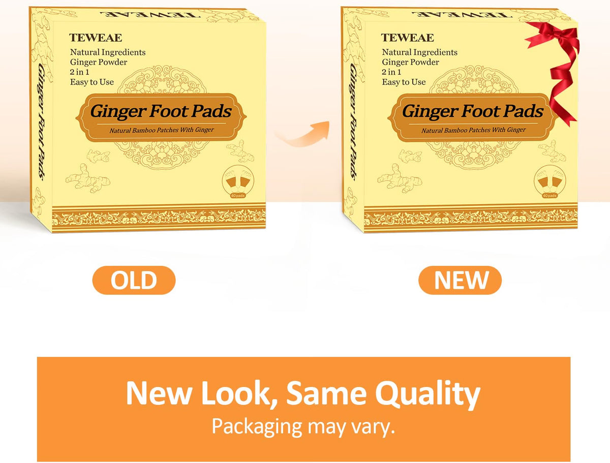 2 in 1 Foot Pads, 30 Pads Tear and Use Pure Ginger Bamboo Wormwood Foot Pads, Bigger Adhesive ''Stay in Place'' Goodnight Pads