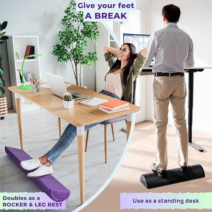 Yes4All High-Density EPP Half Round Back Roller Foam, Exercise Foam Roller for Yoga, Pilates & Stretching - 12, 18, 24, 36 inch