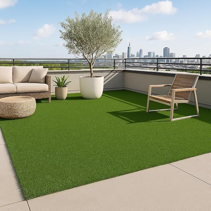 Ottomanson Artificial Turf Golf Hitting Mat 6'6" x 8' Indoor/Outdoor Waterproof Synthetic Fake Grass for Putting Practice Baseball Football Sports Gym Backyard, Custom Size 2' up to 30'