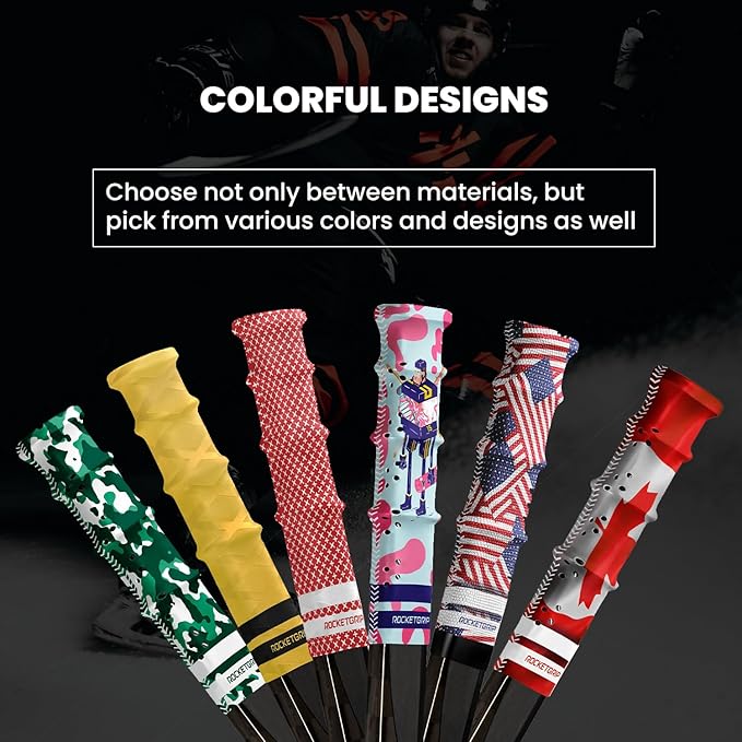 Hockey Stick Rubber Replacement Grip - Better Than Grip Tapes - Long Lasting Premium Quality Easy to Install Ice Hockey Sports Grip for Adults and Kids