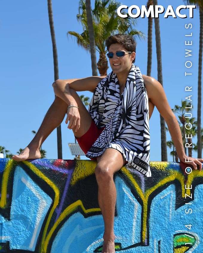 ECCOSOPHY Microfiber Beach Towel - Sand Free Towels are Quick Dry, Light Weight, Super Absorbent - Perfect Pool, Travel, Cruise, Camping Essentials - Oversized Extra Large for Adults 71x35 in