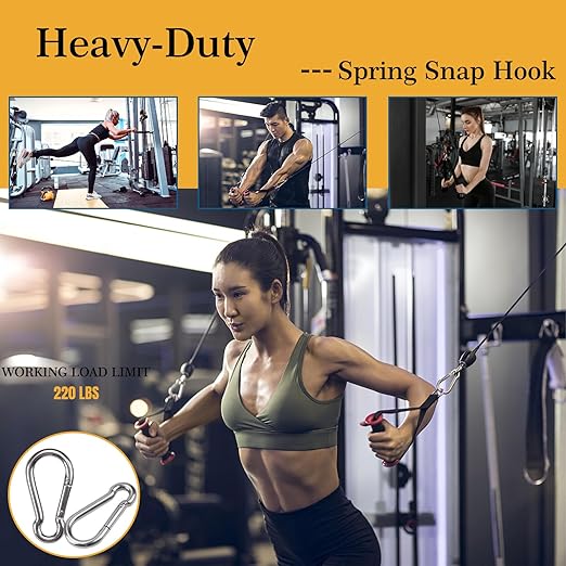 150 Pcs Carabiner Clip Spring Snap Hook, M5 2 Inch Heavy Duty Galvanized Steel Spring Snap Hook, Quick Link Keychain Clip for Keys Swing Set Camping Fishing Hiking Traveling(220 lbs Capacity)