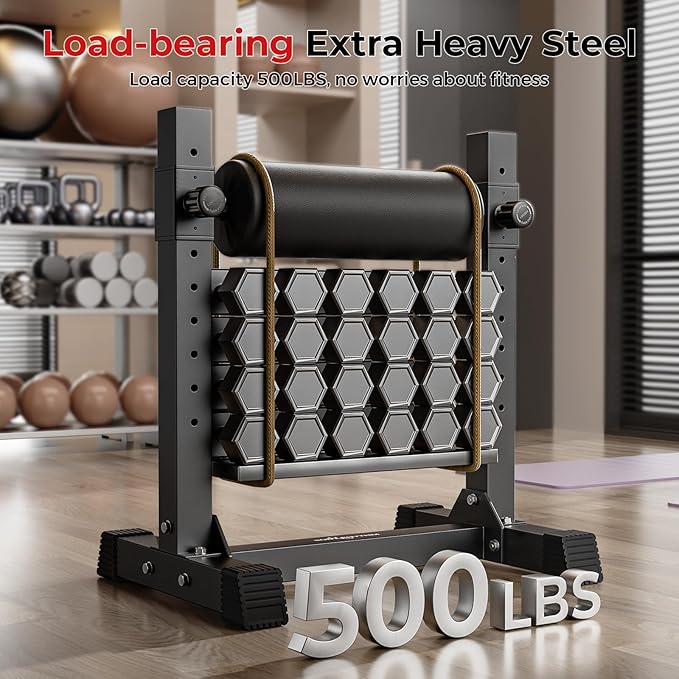 BODYRHYTHM Bulgarian Split Squat Stand, Single Leg Squat Roller Stand with 9 Adjustable Roller Heights for Squats, Leg Lunges, Lower Body Training.