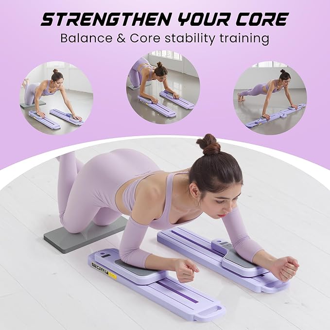 Pilates Equipment, Pilates Board - Multifunctional Pilates Reformer, Reformer Pilates Machine with Reps,Kcal & Timer Display, Home Pilates Kit with Resistance Bands - Workout Sets for Women