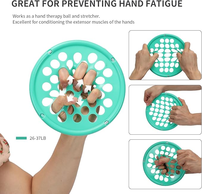 Hand Exercise Webs for Physical Therapy, Hand Grip Strengthener, Finger Exerciser, Portable Size, Latex Free, 7" Diameter