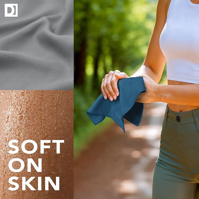 Pocket-Sized Sweat Towels - The Original Sweat Absorbing Handkerchiefs - Quick-Dry Microfiber Sweat Rags for Face, Hands, & Body - Men & Women - Gym, Sports, and Work (Neutrals: 10 Pack)