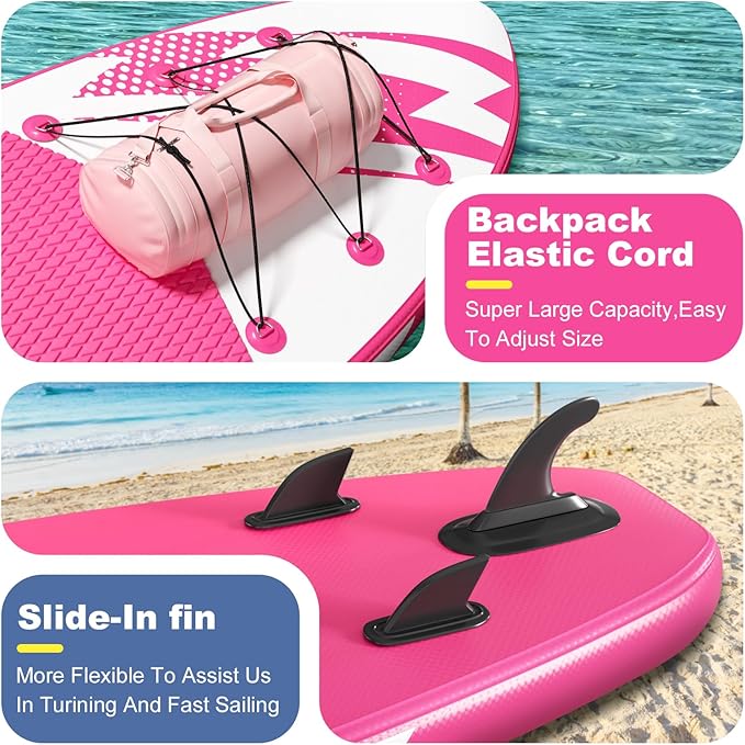 Inflatable Stand Up Paddle Board (6'' Thick) - Premium SUP Board with Durable SUP Accessories & Non-Slip Deck | Includes Paddle Pump & Backpack | for Adults/Youth