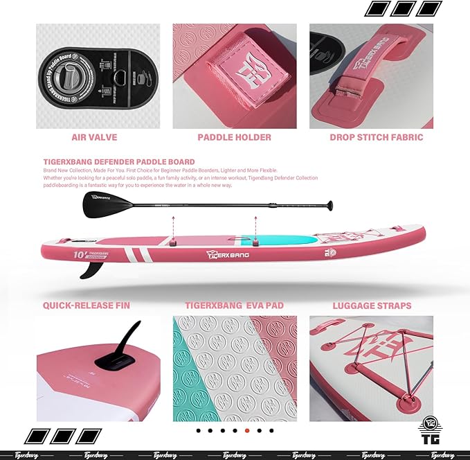 Inflatable Paddle Board with Premium SUP Board Accessories, Allround Paddle Boards for Adults/Kids,Stand Up Paddle Board Defender Collection