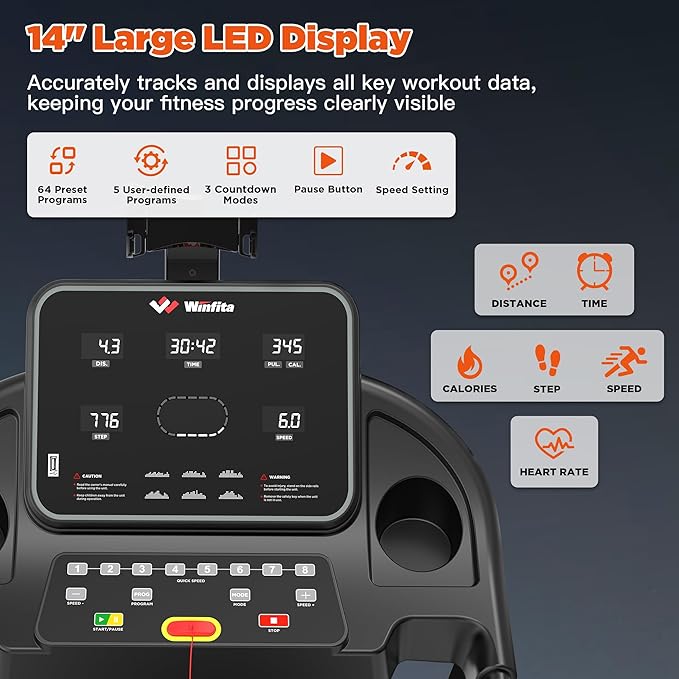 3.5HP Folding Treadmills for Home with Incline Optional, 300 lbs Capacity, 8.0MPH Speed, 17'' Wide Belt, App, Bluetooth Connection, 64 Programs, USB Charging Port, BMI Detector for Home Use