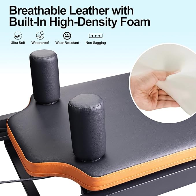 Pilates Reformer,Dpiolrcag Foldable Pilates Machine & Equipment for Home Use and Gym Workout, Suitable for Advanced and Beginners Users, Up to 250 lbs Weight Capacity