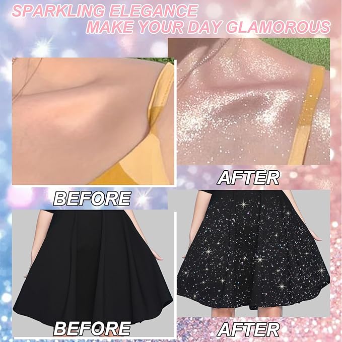 Hair and Body Glitter Spray, 60ml Glint-Rainbow Glitter Hairspray Dry Powder Makeup for Clothes, Festival Rave Prom Loose Sparkle Powder,Holographic Ultra Fine Glitters for Crafts (Glint-Rainbow)