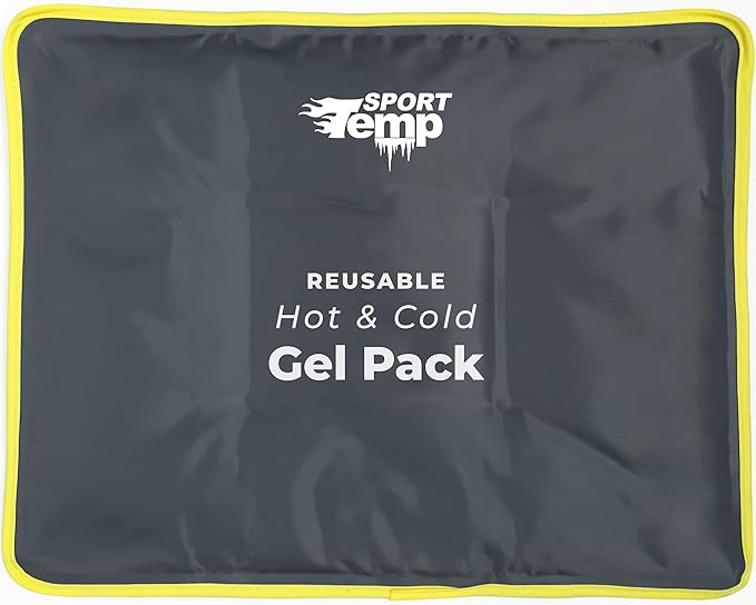 Hot & Cold Reusable Gel Packs (Large, 1 Pack) Flexible Soft Compress - Ice & Heat Therapy for Injuries, Back, Shoulder, Hip, Knee, Joint Pain, Swelling, Bruises, Post Surgery - Sport Temp