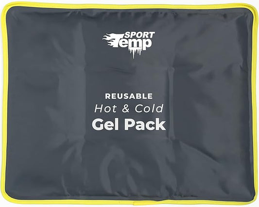 Hot & Cold Reusable Gel Packs (Large, 1 Pack) Flexible Soft Compress - Ice & Heat Therapy for Injuries, Back, Shoulder, Hip, Knee, Joint Pain, Swelling, Bruises, Post Surgery - Sport Temp