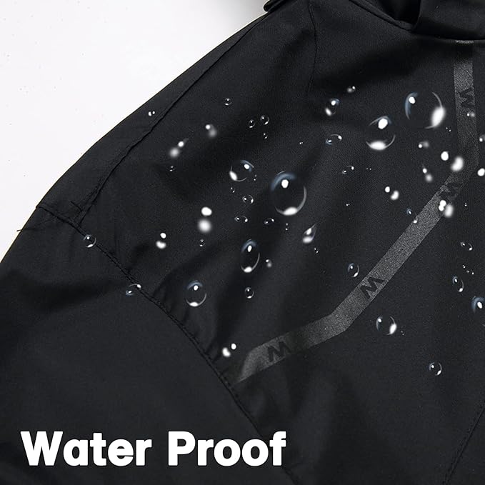 GIISAM Mens Windproof Jacket Waterproof Lightweight Mountain Sport Jacket for Men Hooded Windbreaker Raincoat