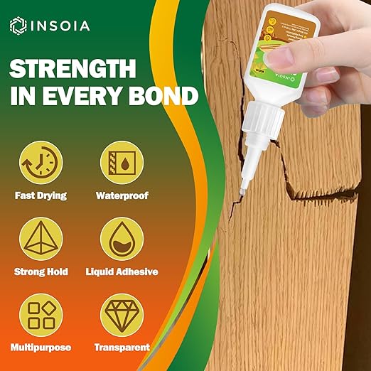 Wood Glue, 20g Clear Woodworking Adhesive for Furniture Repair and DIY Crafts ??Super Instant Glue, Fast-Drying, Waterproof, Heavy-Duty Bonding for Carpentry Projects