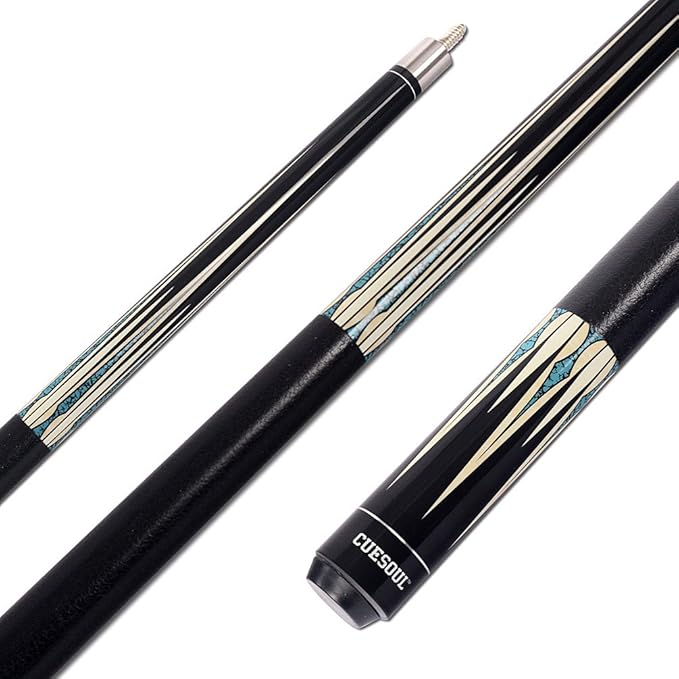 CUESOUL House Bar Pool Cue Sticks,Two Cue Sticks + 2x2 Pool Cue Case Hard